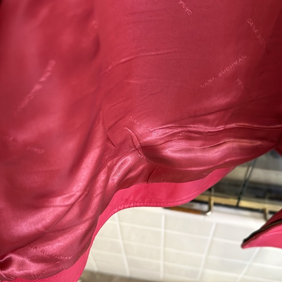 Leather Jacket Dana Buchanan Rosy Pink Vintage Size Large - Picture 13 of 16